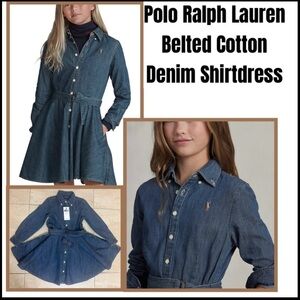 Polo Ralph Lauren Belted Cotton Denim Shirtdress
